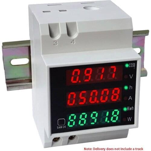 DIN rail multi-function digital meter ammeter voltmeter LED display amplifier power monitor AC80-300V 200-450V internal external