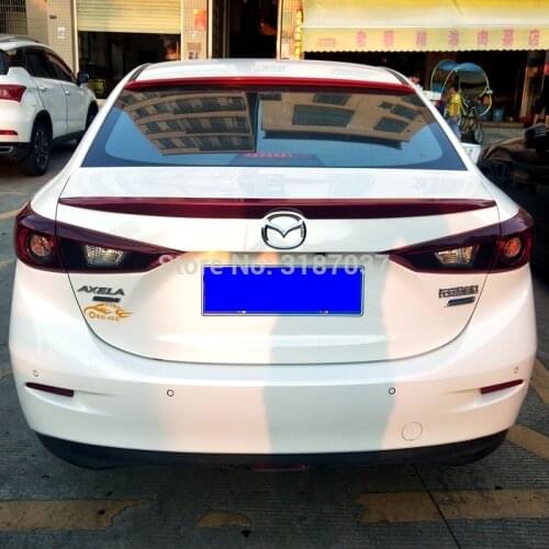For Mazda 3 Axela 2014 2015 2016 2017 Car Tail Wing ABS Plastic Rear Roof Spoiler Wing Trunk Lip Boot Cover Car Styling