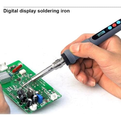 908S 80W LCD Display Electric Soldering iron Adjustable Temperature Solder Iron Welding Tools Rework Station Heat Pencil US EU
