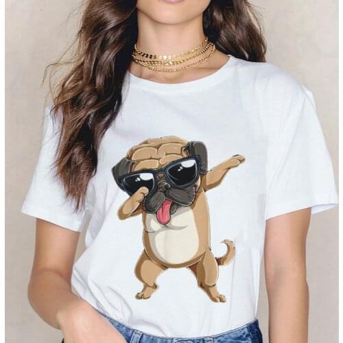 Women Harajuku Cute French Bulldog Womens T-shirt Short Sleeve Summer Lovely Girl Tee Harajuku Graphic Casual T Shirt Femme