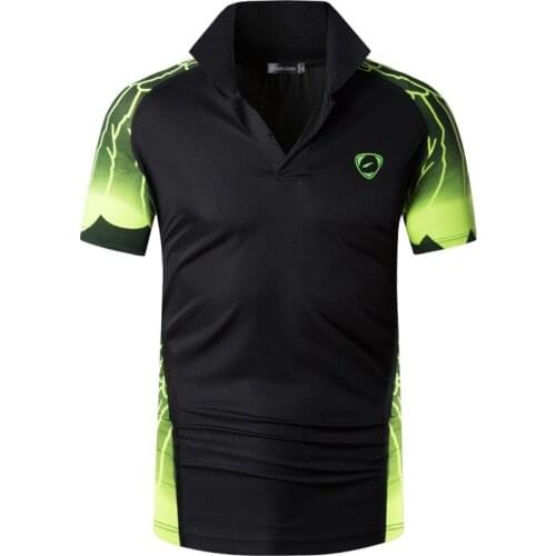 Jeansian Mens Sport Tee Polo Shirts POLOS Poloshirts Golf Tennis Badminton Dry Fit Short Sleeve LSL312 Black US S-XXL