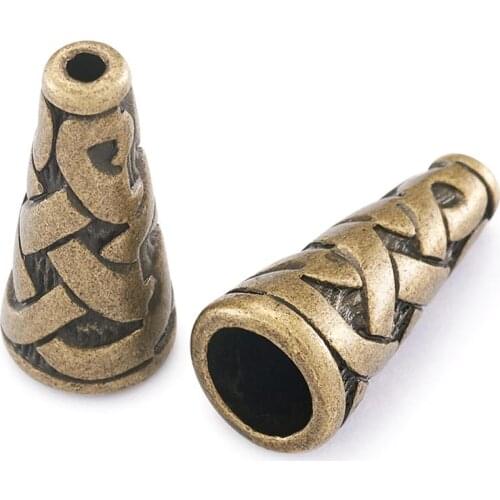 20pc Tibetan Style Caps Cone Shape 18x18x8mm For Bracelet Making Handmade Jewelry Findings