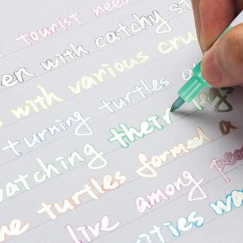 Outline Glitter Metallic Markers highlighters Permanent Double Line brush Pen DIY Album manga art set supplies marker colores