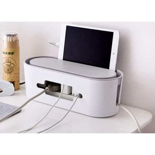 Cable Management Storage Box Power Socket Case Holder Hollow Wire Cord Safety Tidy Organizer Display Container Organizador