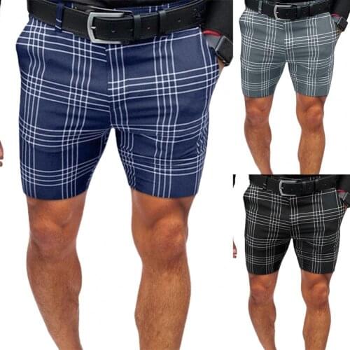 Summer Men Shorts Plaid Design Fashion Straight Knee Length Casual Shorts 2021 New Fashion Plus Size All-match Shorts Dating