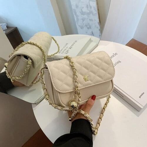 Chain Small PU Leather Flap Bags For Women 2020 Elegant Solid Color Crossbody Shoulder Handbags Travel Cross Body Bag Totes