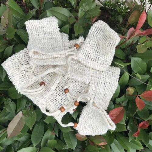 9*13cm Sisal Soap Bag Blister Foam Maker Double-layer Mesh Soap Net Foaming Easy Bubble Linen Mesh Bag Bathroom Cleaning Tool