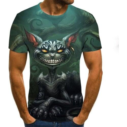 Футболка 3D graphic t shirts T shirt for men, streetwear, short sleeves, round neck, different patterns, fall 2021 collection