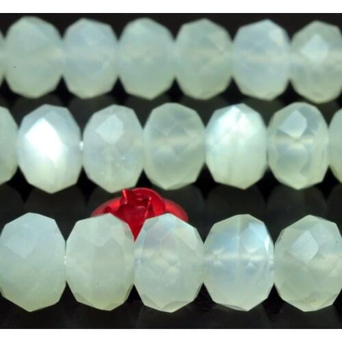 Natural White Moonstone Faceted Rondelle Beads Wholesale Loose Gemstones Semi Precious Stones Jewelry Making Bracelet Necklace