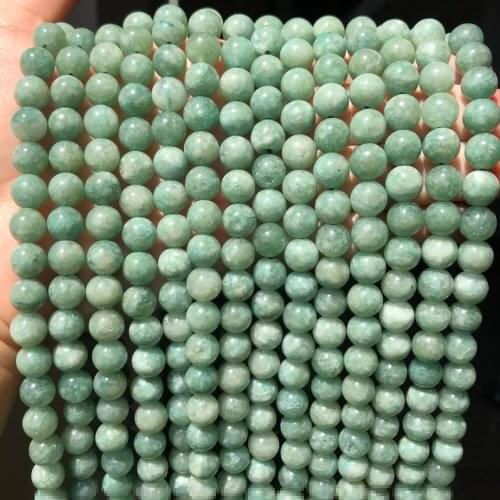 Natural Stone Smooth Green Burmese Jades Round Loose Beads For Jewelry Making DIY Bracelet Necklace 15" Strands 6/8/10/12mm