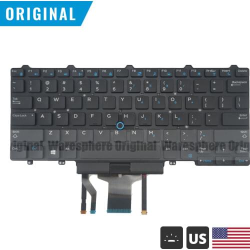 New Original US Backlit Keyboard for Dell Latitude 7450 7480 5488 7490 5480 5490 E7480 E7490 Black US