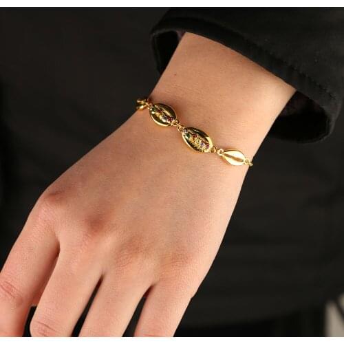 2020 New Fashion Shell Shape Charm Delicate Circular Colorful Tiny Shell Bracelets For Women Girl Charm Wedding Bangle Jewelry