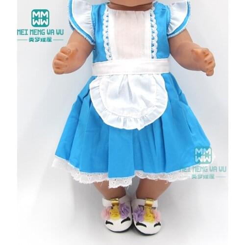 Doll clothes for 43cm baby new born doll and American doll accessories fashion princess apron dress