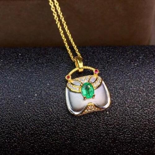 New natural emerald necklace personalized style 925 silver birthday party gift jewelry includes certificate