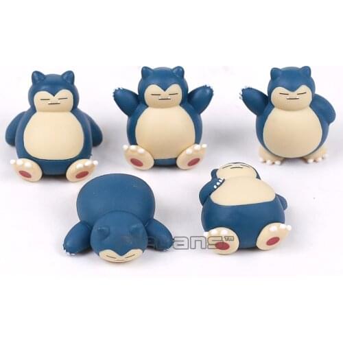 Pokemon Snorlax Mini PVC Figures Toys Dolls Kids Childrens Gift 5pcs/set 4cm