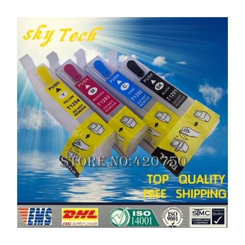 Empty Refillable Cartridges For T1291- T1294 suit for SX230 SX235W SX420W B42WD BX305F BX305FW WF-7015 etc , With ARC Chips