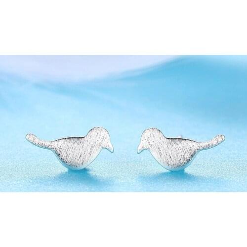 Little Bird Stud Earrings For Women 2021 Trend Simple Fashion Brushed Magpie Ear Partner Cute Animal Student Jewelry Wholesale