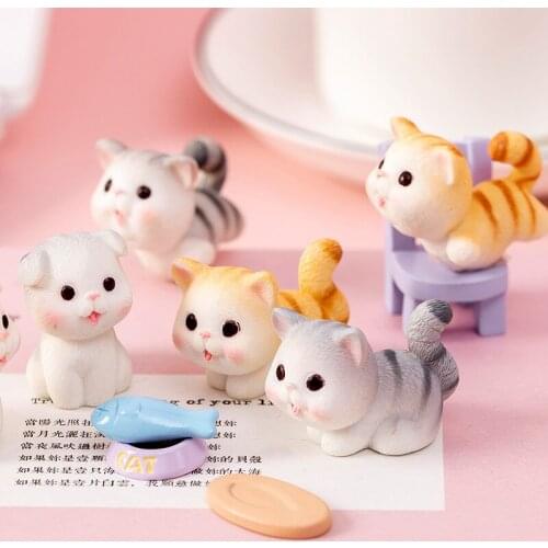 Cute simulation animal cat mini kawaii cat Japanese anime PVC toy bedroom desktop collection model kid toy gift