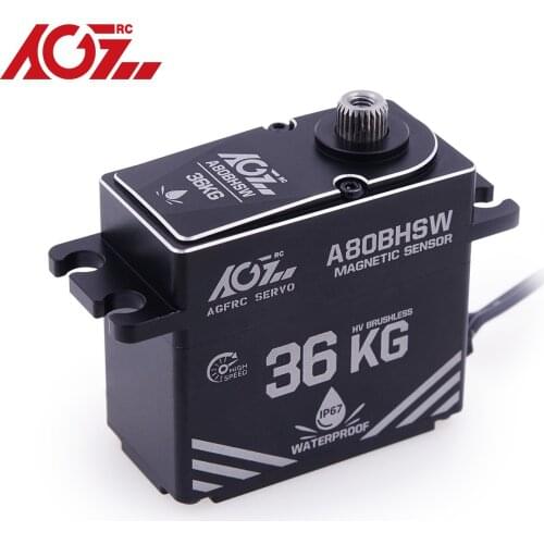 AGFRC A80BHSW HV 36KG Torque 0.071Sec Waterproof IP67 Brushless Digital Steering Servo for for 1/10 Monster Truck Buggy Crawler