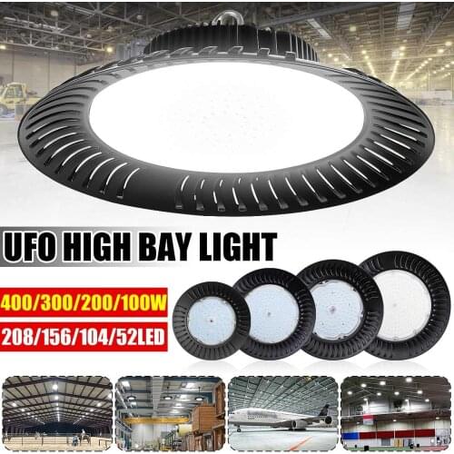 Led High Bay Light 100/200/300/400W UFO Warehouse Workshop Garage Industrial Lamp Workshop highbay led Stadium Market 85-265V