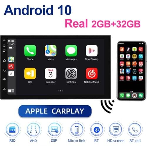Carplay Android 10 Universal 2din Car Radio Android 9.1 GPS DSP IPS AHD Autoradio audio for Nissan Honda VW Hyundai TOYOTA KIA