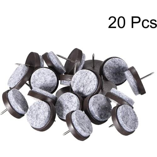 Uxcell Nail On Furniture Felt Pads Glide Chair Table Leg Protector 28mm Dia Brown 20pcs