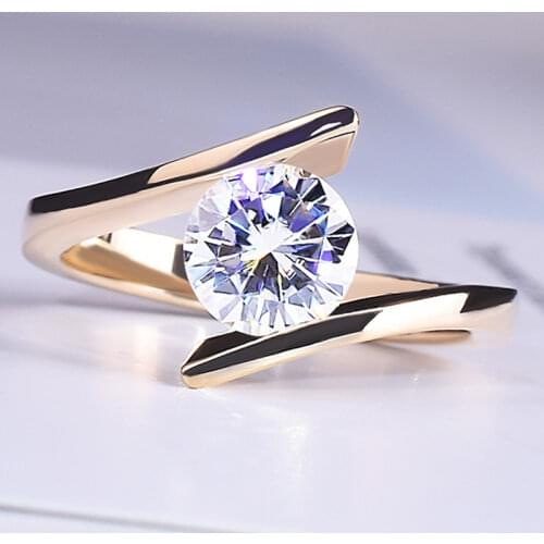 Rose Gold S925 Sterling Silver Rings for Women Authentic Twisted Big Diamond Jewelry Luxury Exquisite Elegant Gift Cute Trendy