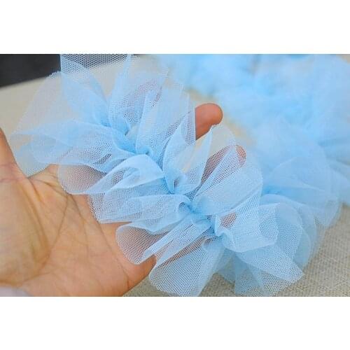 10 yards Light Blue Frill Trim Tulle Ruffle Wedding Decors
