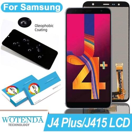 100% Original 6.0'' AMOLED Display for Samsung Galaxy J4+ 2018 J4 Plus J415 J415F J410 Full LCD Touch Screen Repair Parts