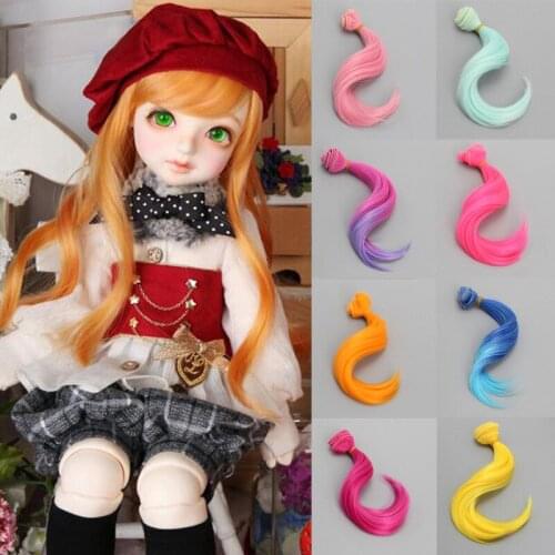 15*100cm DIY Doll Hair Big Wavy Curly BJD Wigs Hair For Dolls Toys For Girls Doll Accessories Synthetic Fiber Smooth Curly Wigs
