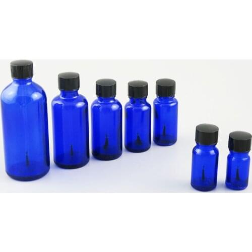 360pcs/lot 5ml 10ml 15ml 20ml 30ml 50ml 100ml Blue Glass Bottle With Brush Cap for Nail Polish Gel Cosmetic Containers