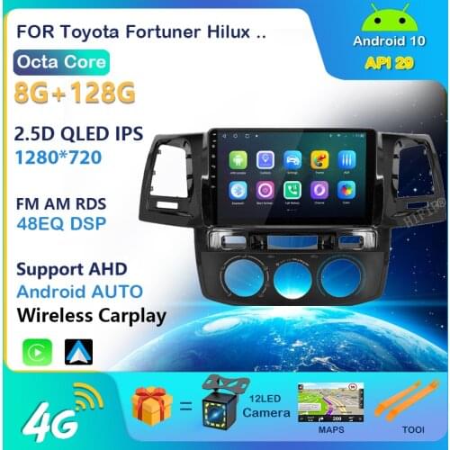 For Toyota Fortuner HILUX Revo 2008-2014 DSP Car Radio Multimedia Android 9.0 Android 10.0 Stereo Vedio Player GPS Navigation