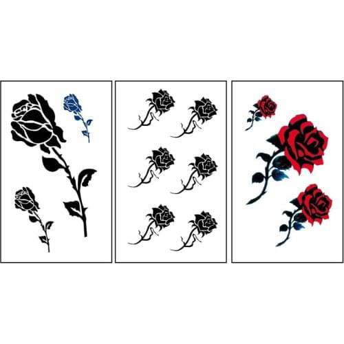 Black Rose Waterproof Temporary Tattoos Sticker Beauty Flower The Flash Fake Tattoo Temporary Tatoo Kids