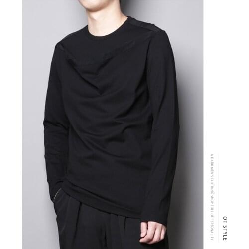 Personality Dark Yamamoto style personality design stitching discount undershirt long sleeve t-shirt Hoodie mens Hoodie