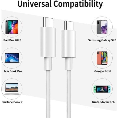 1m 2m 100W USB C To USB Type C Cable USBC PD Fast Charger Cord USB-C Type-c Cable For Xiaomi mi 10 Pro Samsung S20 Macbook iPad