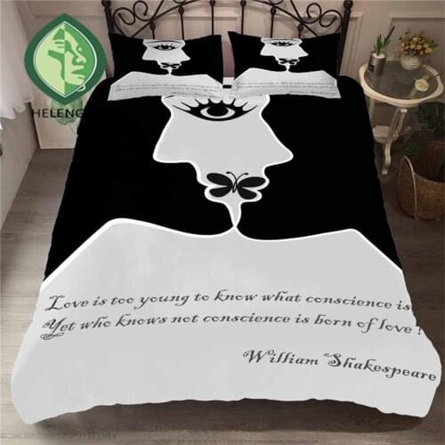 HELENGILI 3D Bedding Set Kiss Lips Mouth Print Duvet Cover Set Lifelike Bedclothes with Pillowcase Bed Set Home Textiles #ZUI-18