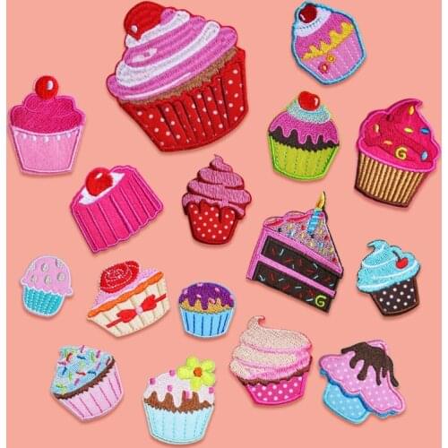 26Patterns Ins Cute Cakes Mini Embroidery Patch Stickers For DIY Hat Bags Clothing Stationery Decorative Non-woven Fabric Label