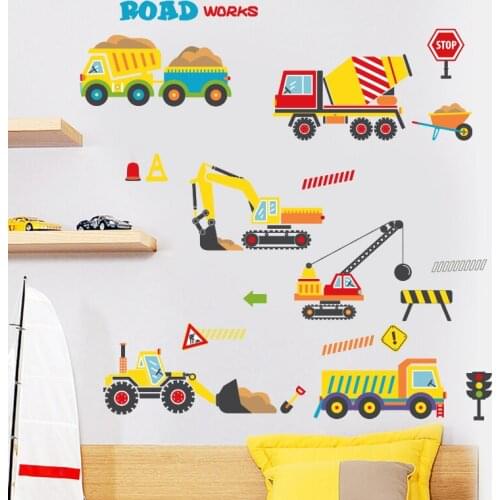 Cartoons Children Toy Car Wall Stickers for Boy Kids Bedroom Decor Home Living Room Decoration Kindergarten Mural Wallstickers