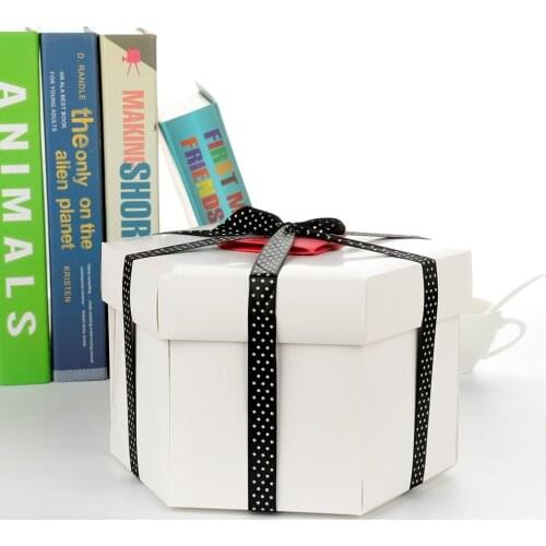 New DIY Hexagon Surprise Explosion Box Gift Packaging Album Box Scrapbook Photo Album Gifts For Valentines Day Wedding