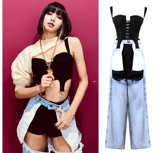 Korean Style Dancer Outfit Jazz Dancewear Women Hip-Hop Street Clothes K-pop Outfit Stage Costume Pole Dance Clothing JL3519