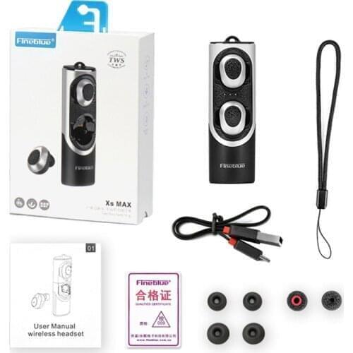 Fineblue XS MAX tws 5.0 free role switching earbud noise reduction hd music 5 hours working time for sport bluetooth earphone