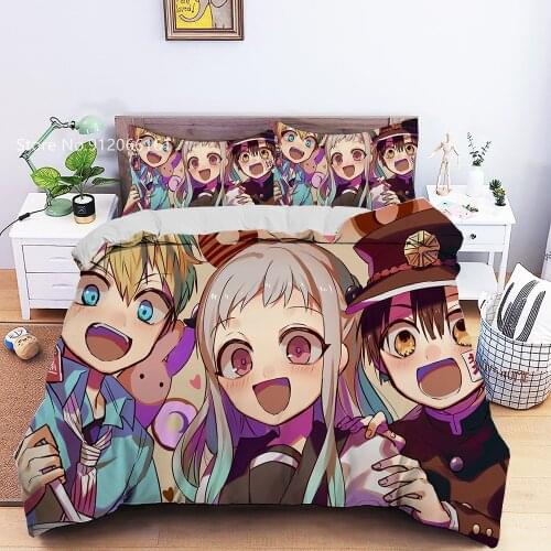Toilet-Bound Hanako-Kun Bed Quilt Cover Cartoon Anime Bedding Set Single Queen Double Duvet Cover For Bedroom Bedspread Decor