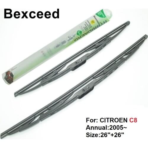 Bexceed of Car windshield traditional wiper blade for CITROEN C8. 1 Pair(26"+26") 2005