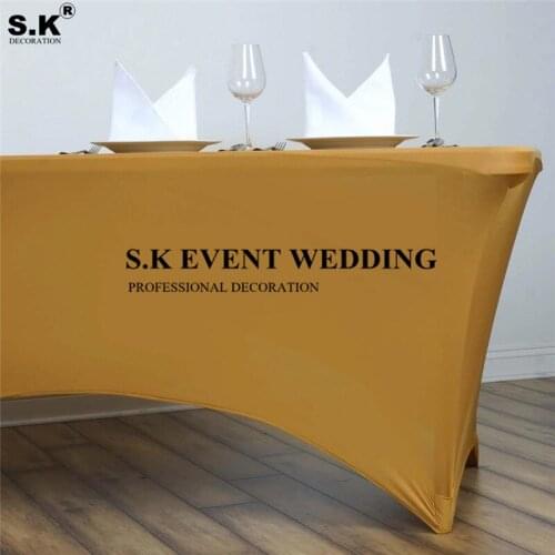 195GSM Thick Spandex Stretch Table Cover Rectangle Tablecloth For Wedding Hotel Home Event Party Decoration