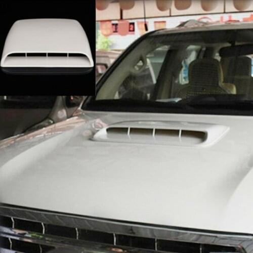 Universal White Car Air Flow Intake Hood Scoop Vent Bonnet Cover Decorative 1 Piece