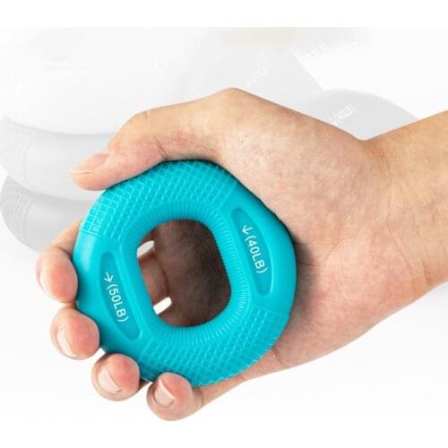 Finger Grip Strengthener 20-80LB Solid Silicone Hand Exercise Equipment Gym Fitness Physical Therapy Gripsi Ring Forearm Trainer