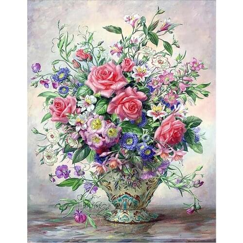 Vintage Rose Flower Vase Diamond Painting Oil Floral Round Full Drill Nouveaute DIY Mosaic Embroidery 5D Cross Stitch Home Decor