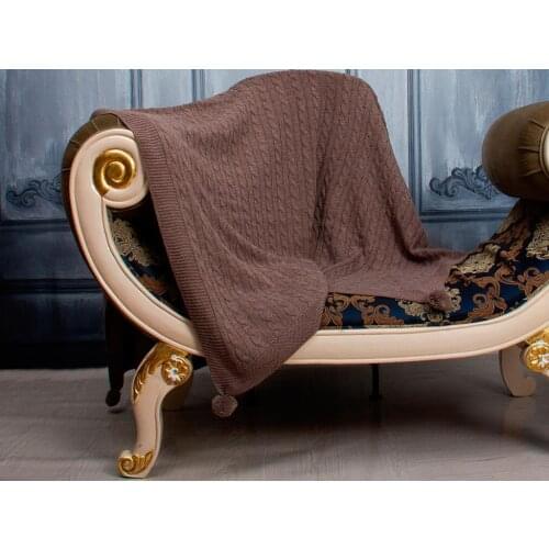 Knitwear Mesh Patterned Tomi Tv Blankets Coffee