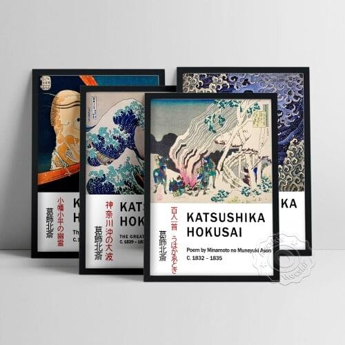 Katsushika Hokusai Exhibition Poster, The Great Wave Off Kanagawa Art Prints, Masculine Wave Wall Picture, Japan Ukiyoe Wall Art