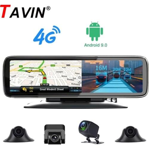 11.26" Center Control ADAS Android Rearview Mirror GPS 4 Channel Car Dvr Cameras Video Recorder 4G Wifi Dashcam
